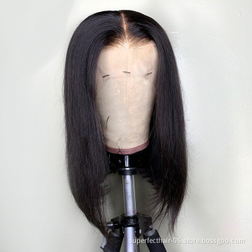 Wholesale 13X4 Bob Lace Front Wig Human Hair 150% Brazilian Remy Orange Blonde Pink  Blue Green Grey Colored Short Bob